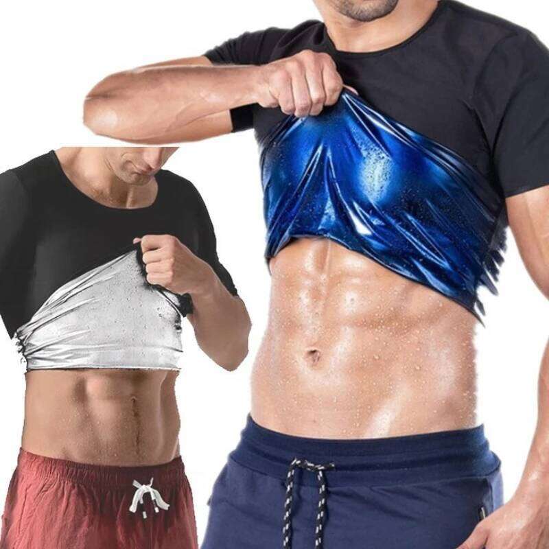 Men Sweat Sauna T-shirt Waist Slimming Suit Body Shapers Shapewear Corset Underwear Belly Control Fitness Fat Burn Tops 26Y0312