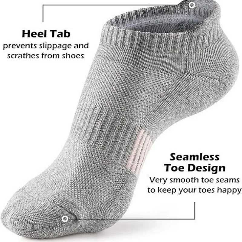 Unisex Athletic Ankle Socks Heel Tab Design Stay-in-Place Fit Breathable Mesh Ideal for Running D260313