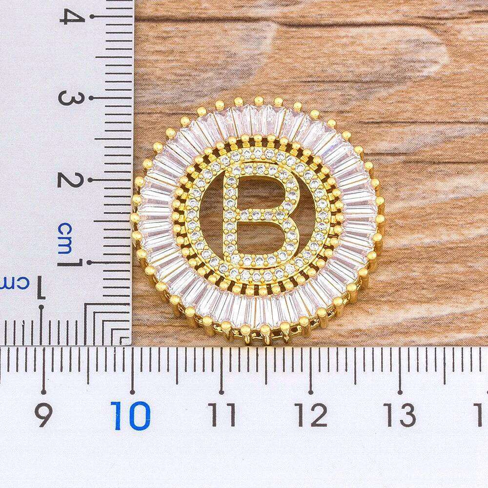 Nidin Hot Sale Initial CZ Top Quality Letter Necklace For Women Accessories Girls Fine Party Wedding Jewelry Gift H260312