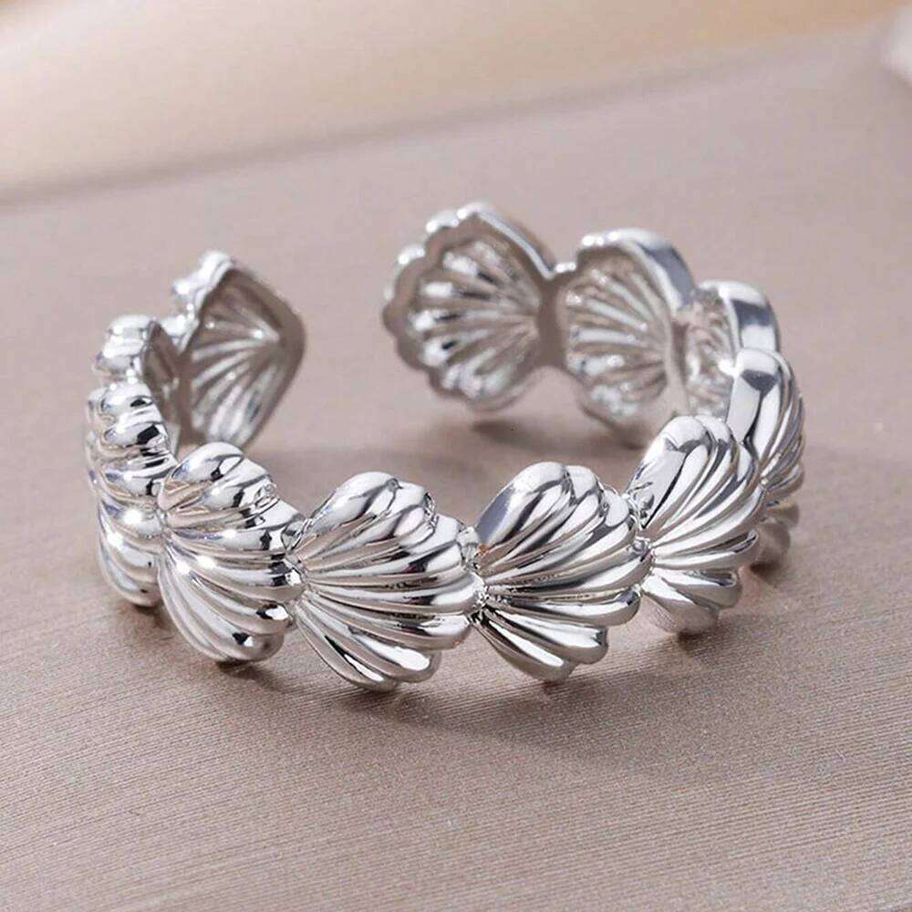 DGIDDK Vintage Women Stainless Steel Shell Ring Wedding Statement Summer Ocean Jewelry Valentine's Day Gift H260312