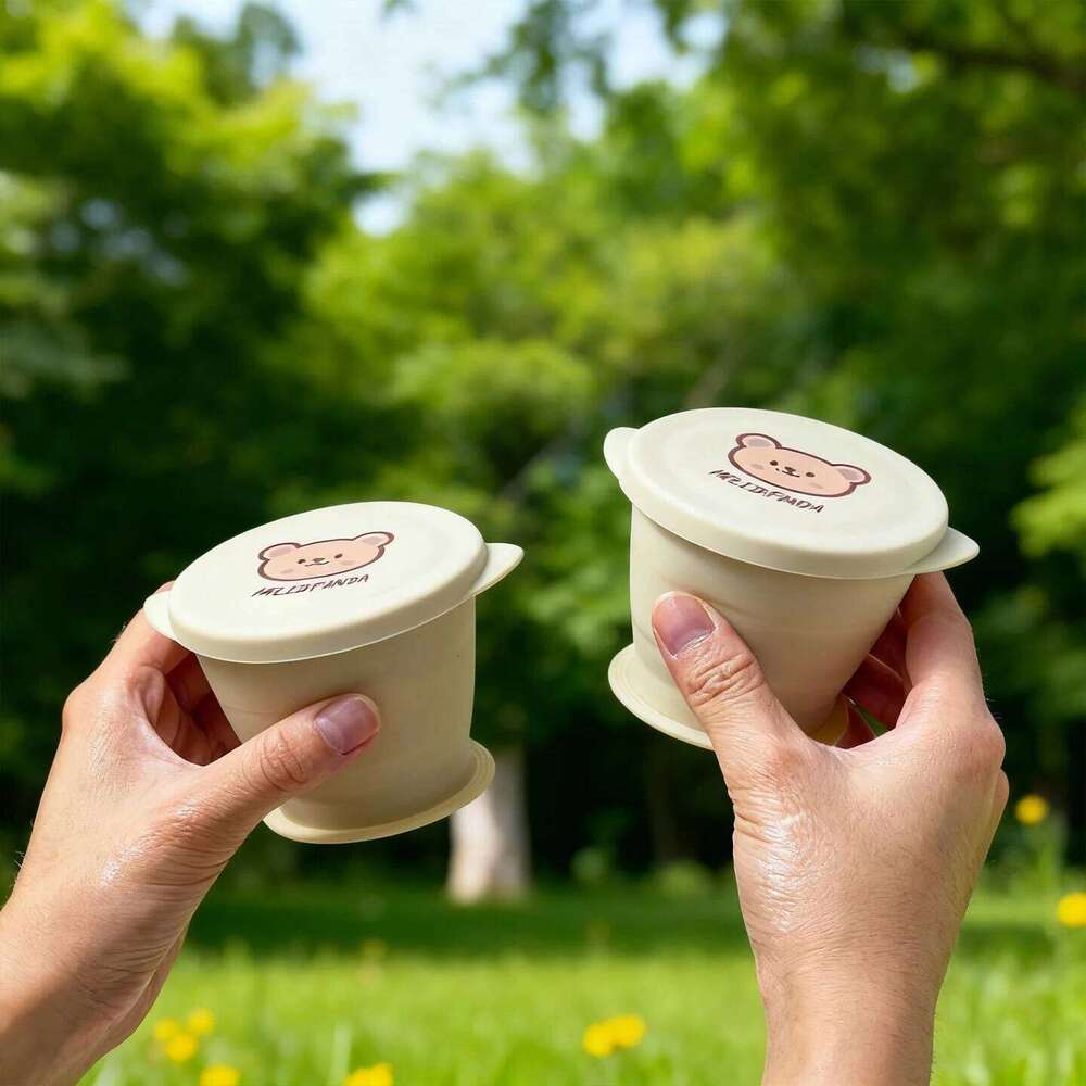 160ML Portable Retractable Folding Drinking Cup With Lid Mini Silicone Collapsible Cups Heat-Resistant Outdoor Travel Coffee Mug Z260313