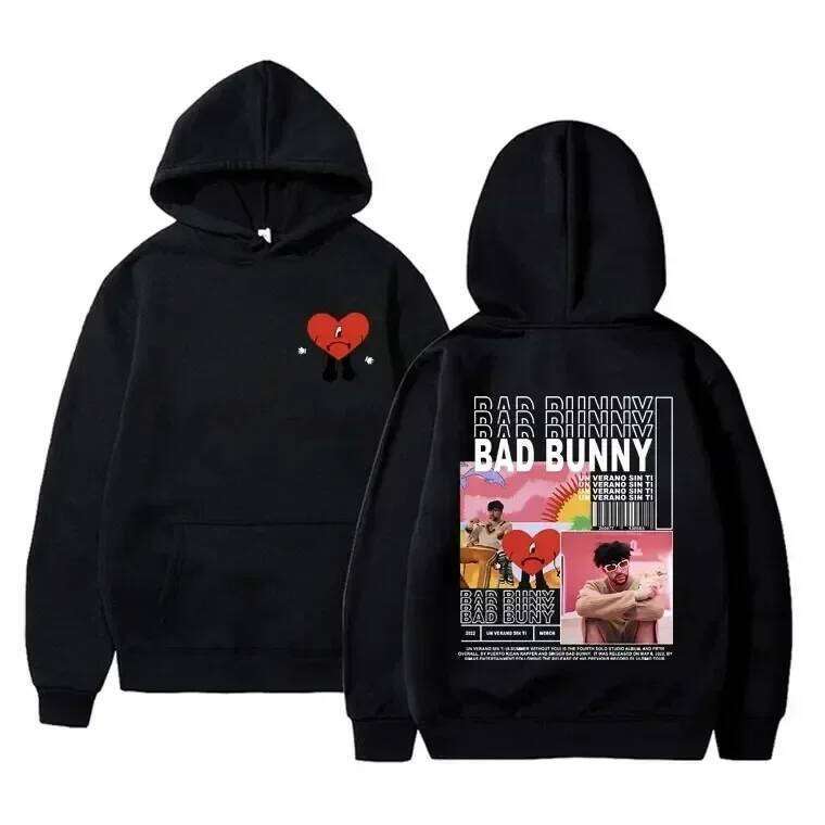 European American Rapper Singer Bad Bunny Graphic Hoody Men Women Fleece Warm Oversized Y2k Sweatshirt Female Thick Pullover Top Z260315