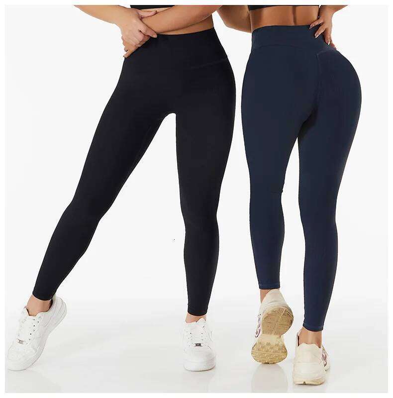 New Ribbed Seamless Yoga Pants High Waist Gym Leggings Sport Women Fitness Female Legging Tummy Control Running Tights 26Y0313