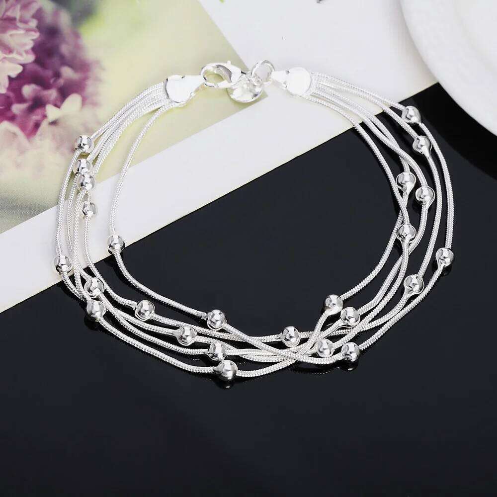 Hot 925 sterling silver Bracelets Snake chain round beads for women Retro Wedding party Wild Christmas Gifts fashion Jewelry Z260313