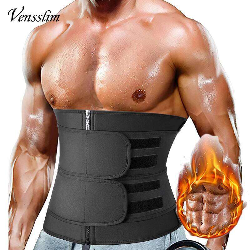 Vensslim Men Workout Waist Tummy Control Belt Slimming Sauna Body Shaper Trimmer Abdomen Shapewear Weight Loss Corset 26Y0313