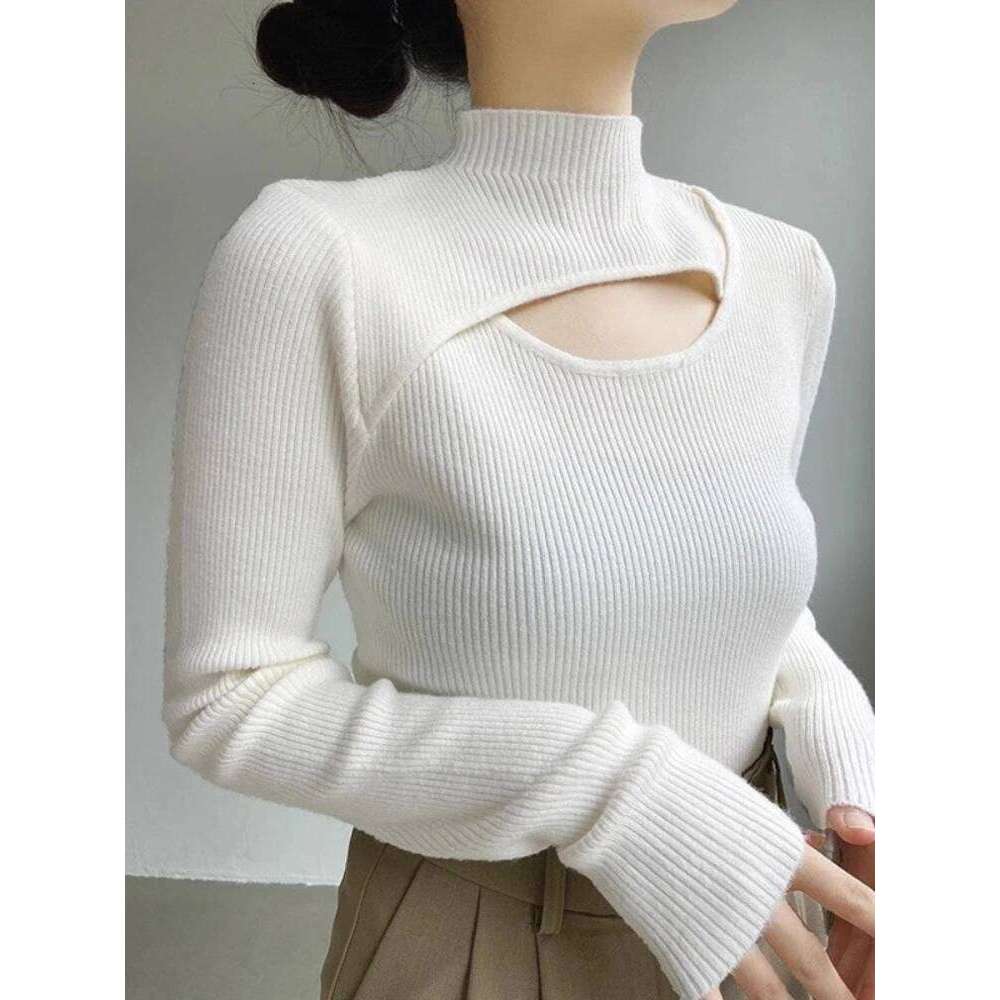 Autumn Winter Sexy Hollow Out Women Sweaters Slim Vintage Jumper Soft Warm Pull Female Casual Turtleneck Pullovers Knitted Tops Z260313