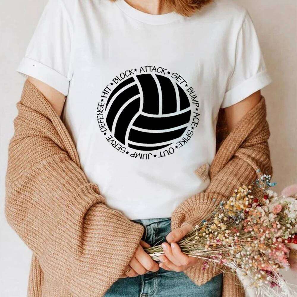Script Sports Team Men Women Unisex Graphic Tee Volleyball Lover Shirt Z260314