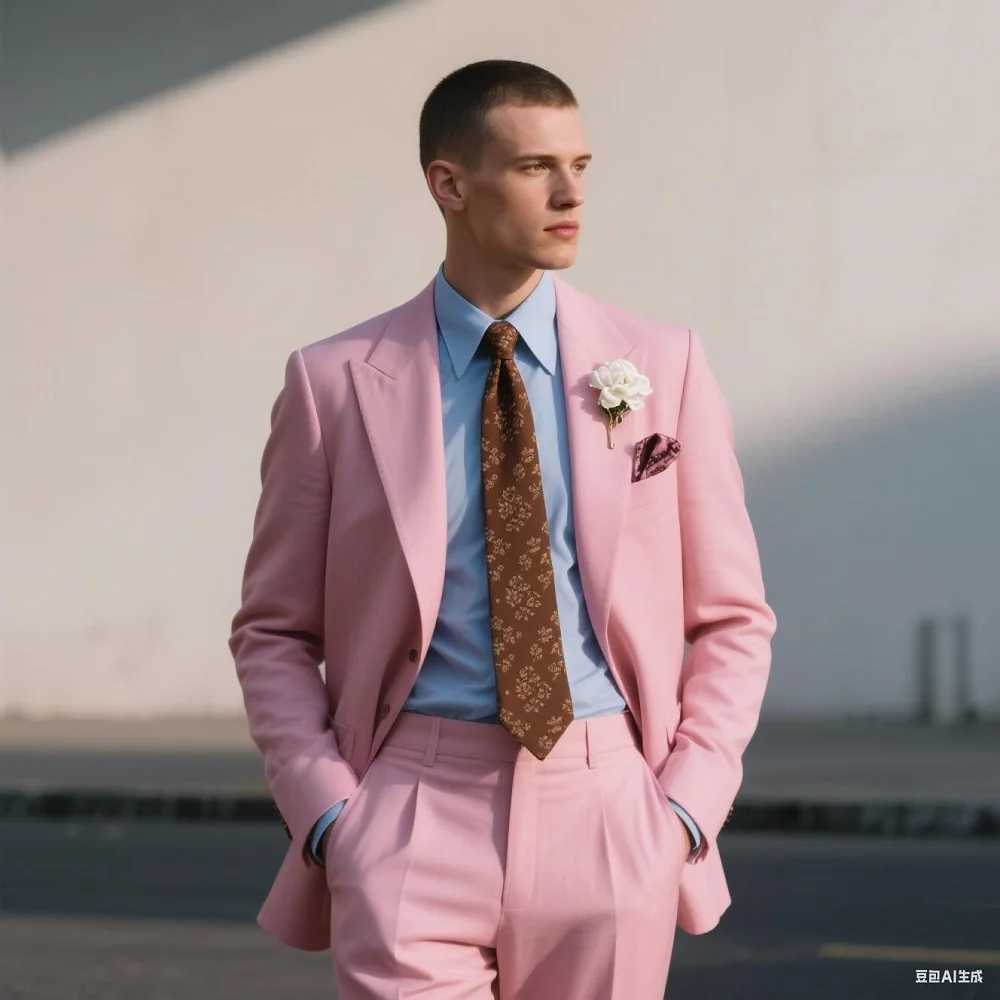 3PCS Formal Solid Mens Suit Set - Wedding Business Party Prom Classic Occasion Jacket Vest Pants Ensemble M260313