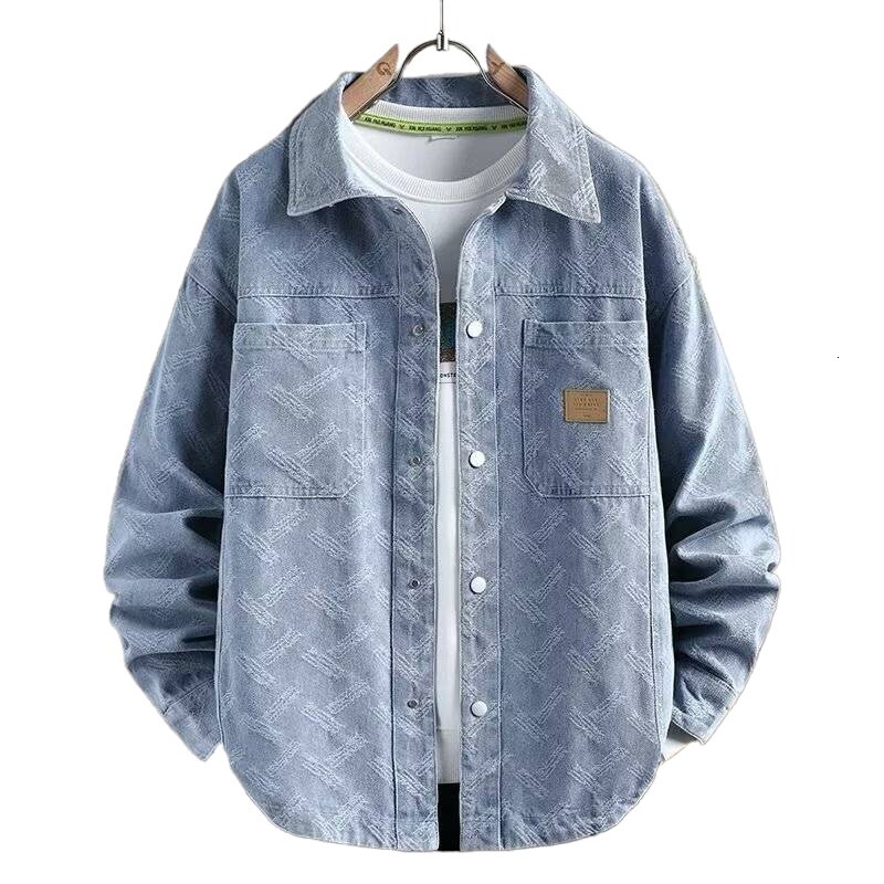 Luxury Brand Designer Clothes 2025 New Trendy Brand Turn-Down Collar Denim Jacket Men Spring Autumn Top Coat High-End Autumn Shirt Style Jacket