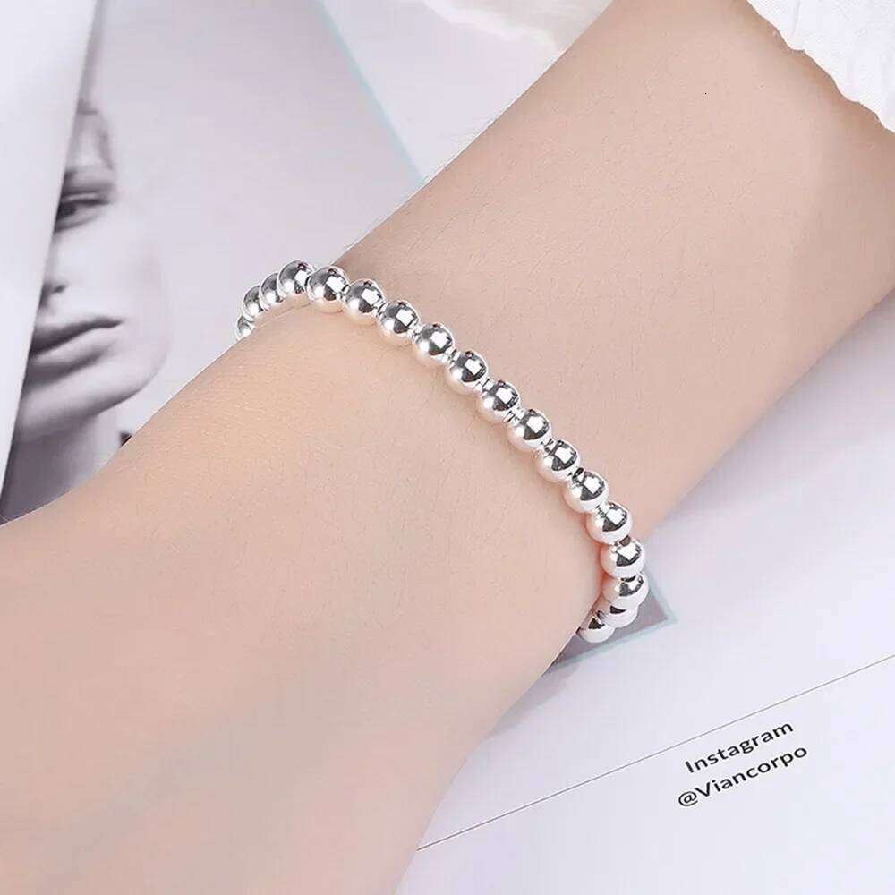 Vintage 925 Sterling Silver Beads Bracelets For Women Simjple Adjustable Ball Bracelet Party Wedding Charms Jewelry Z260313