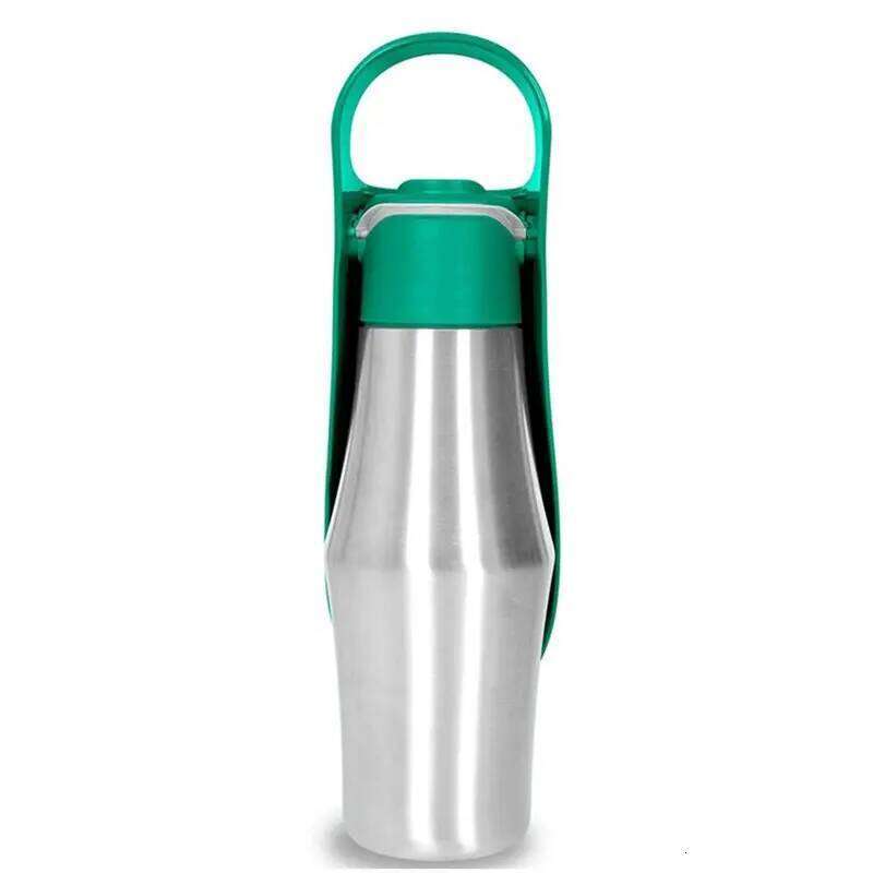 ABRE-Dog Bottle Stainless Steel Dispenser 2 In 1 Dog Water Bowl For Pet Travel Outings Camping 26W0313