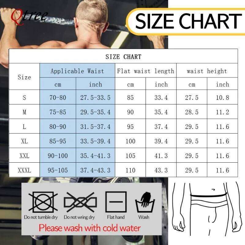 Qtree Men Waist Weight Loss Belt Slimming Body Shaper Workout Fat Burning Corset Sauna Sweat Wrap Fitness Trimmer Strap 26Y0313