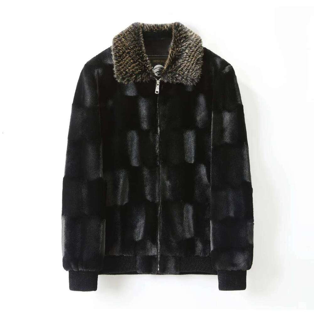 Winter New Fashion Men's Solid Color Casual Trendy Simple Basic Daily Thicken Turn-down Collar Faux Fur Coats Male Jackets Tops Z260313