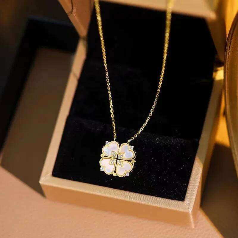 Stainless Steel Luck Cr Pendant Necklaces For Women Gold Color Chain Shell Necklace Jewelry Christmas Gift H260312