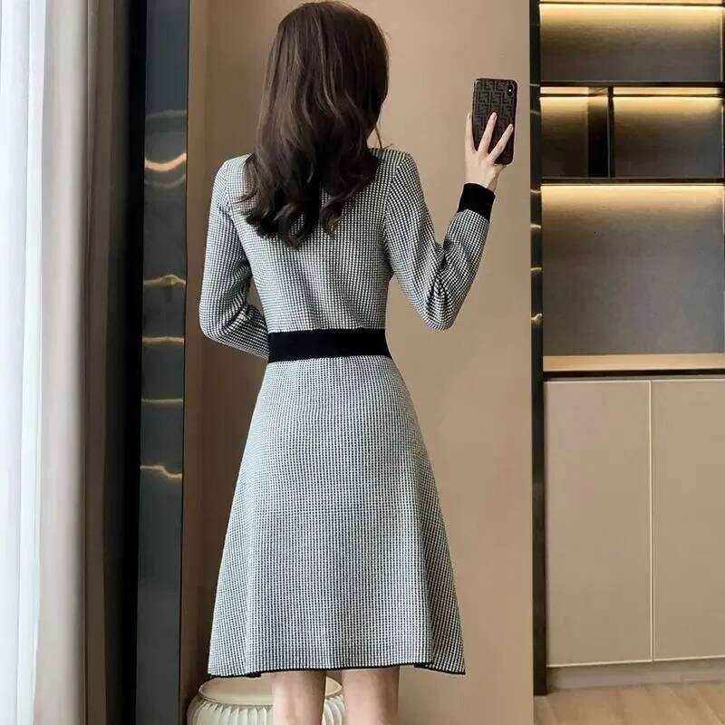 Woman Knitted Dress New In Autumn and Winter Crochet Dresses for Women Long Sleeve Cheap Casual Elegant Pretty Korean Style G X Z260313