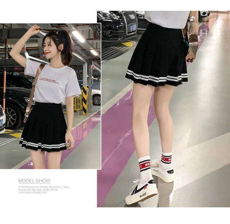 Kawaii Harajuku Skirts Preppy School Uniform High Waist Pleated Women Girls Lolita A-line Sailor Skirt Z260314