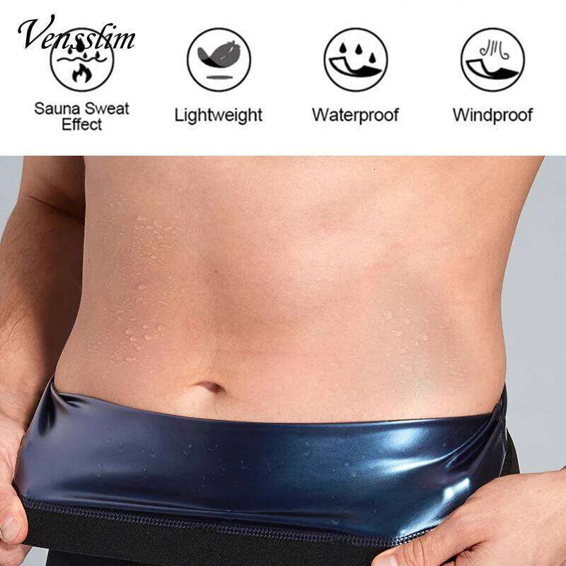 NEW Sweat Sauna Shorts Men's Fat Burning High Waist Fitness Running Sports Underwear Slimming Pants Body Shapewear 26Y0313