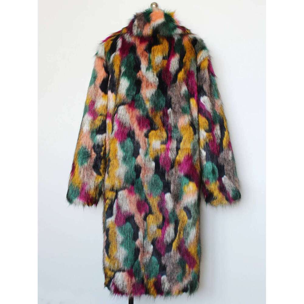 Autumn Winter New Fashion Men's Colorful Thicken Casual Trendy Loose Turn-down Collar Long Sleeve Faux Fur Coats Male Clothes Z260313