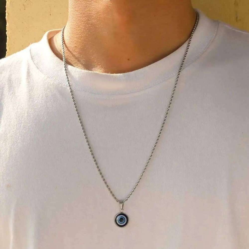 Stainless Steel Evil Eyes Necklace for Men Women,Waterproof Nazar Boncuu Collar,Stylish Jewelry Gift H260312