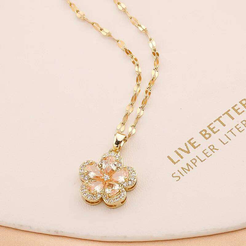 Artificial Gems cr Necklace women Stainless Steel Lips Neck Chain Female Necklaces Jewelry for Girl H260312