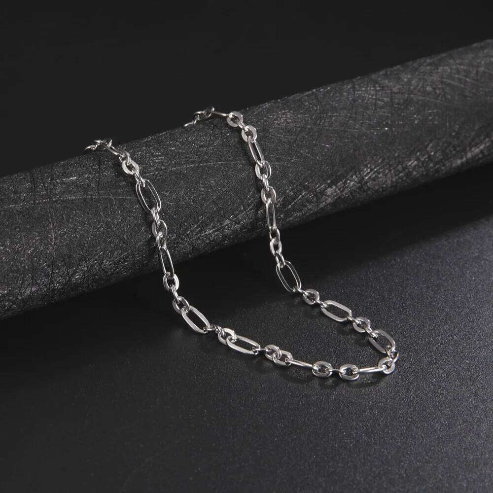 My Shape Paperclip Stainless Steel Choker Necklaces for Men Women Link Oval Cable Chain Fashion Jewelry DIY Accessories H260312