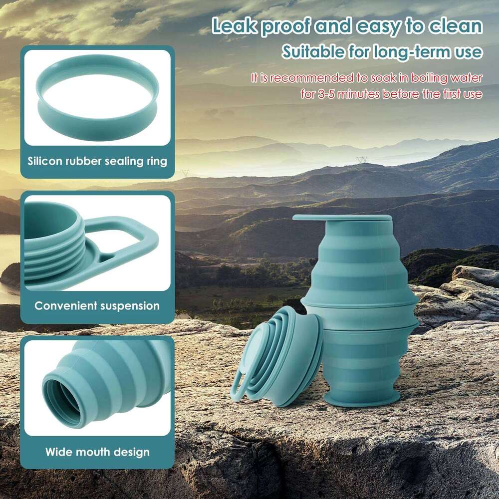 Silicone 500ml Reusable Foldable Water Bottle for Gym Travel Hiking Camping Collapsible Sport Bottles Z260314