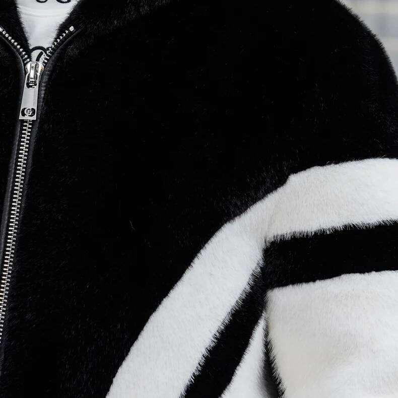 Autumn Winter Leather Men Thick Warm Hooded Casual Business Faux Fur Jacket Splicing Streetwear Social Coats Z260313