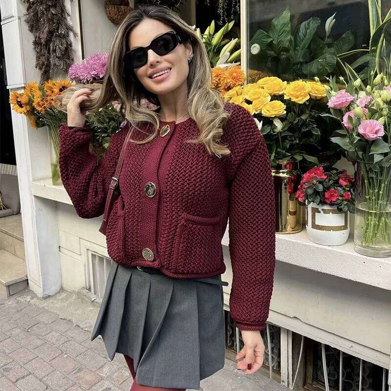 2025 Autumn Winter Knitted For Women Casual Button Long Sleeve Female Sweater 2024 Fashion Loose Lady Cardigans Coat Z260313