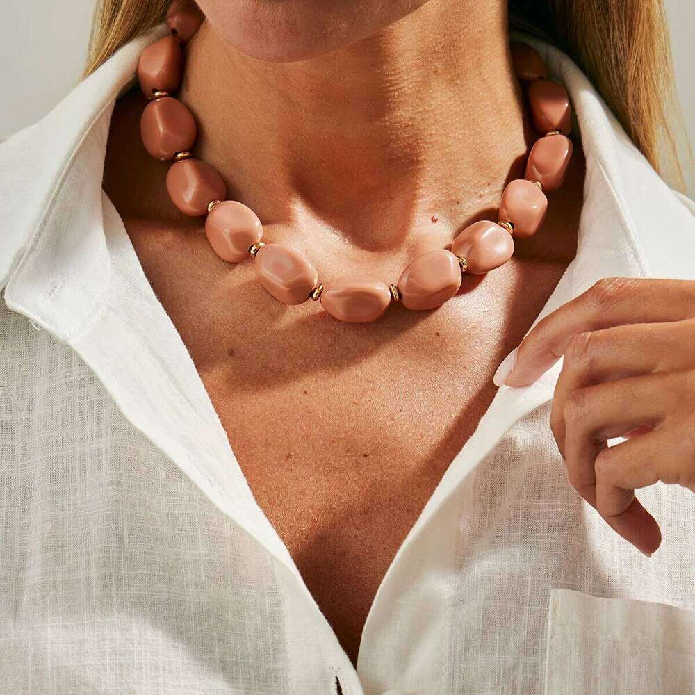 Salircon 5 Styles Bohemian Irregular Acrylic Clavicle Chain Necklace Women Fashion Handmade Bead Choker Necklaces Party Jewelry H260312