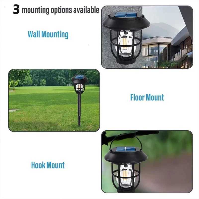 3IN1 Outdoor Solar Camping Wall Lamps Lawn Lamps Floor Lamp LED Induction Lamps Garden Landscape Lamps Decorative Tungsten Lamp H260313