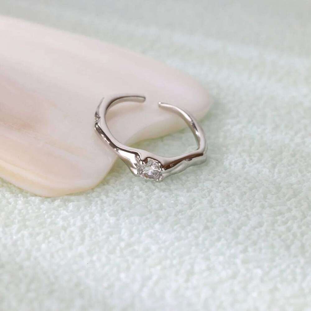 Stainless Steel Cubic Zirconic Round Rings for Women Opening Gold Color Finger Ring Aesthetic Wedding Fashion Jewelry Gift H260312