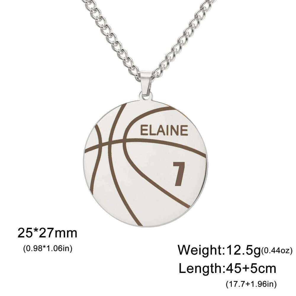 Ball Basketball Necklace Personalized Custom Name Gift For Women Men Boy Kid Father Day Dad Stainless Steel Pendant Jewelry Punk H260312