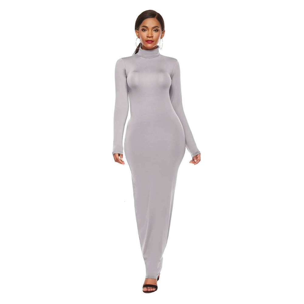 Winter Turtleneck Sexy Dresses For Women Autumn Sleeve Skinny Midi Boydcon Female Casual Knee-Length Party Club Long Dress Z260313