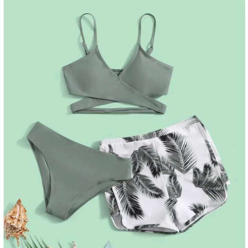 New Sexy Three-Piece Bikinis 2025 Women's Swimwear Push Up Female Swimsuit Swimming Bathing Suits Brazilian Bikini Set Beachwear Y260303