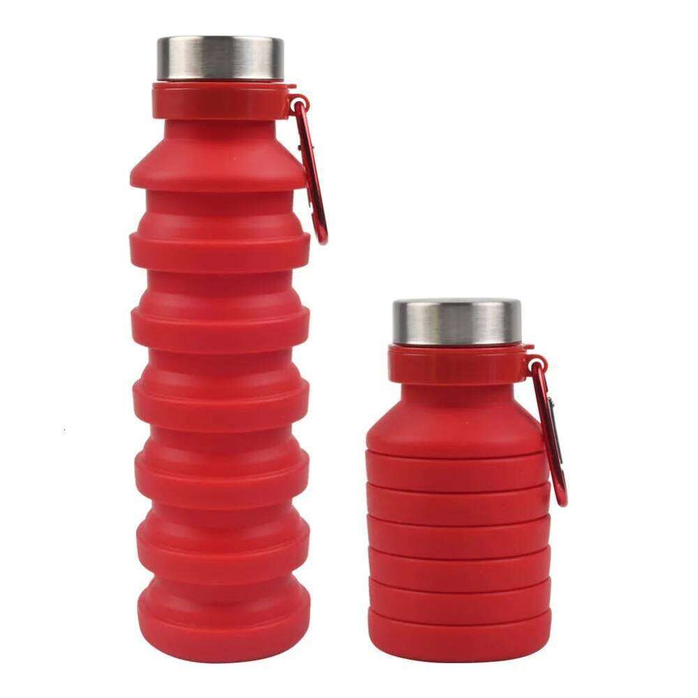 550ML Collapsible Expandable Bottle Hiking Water Silicone Portable Strap Flexible To Carry Z260314