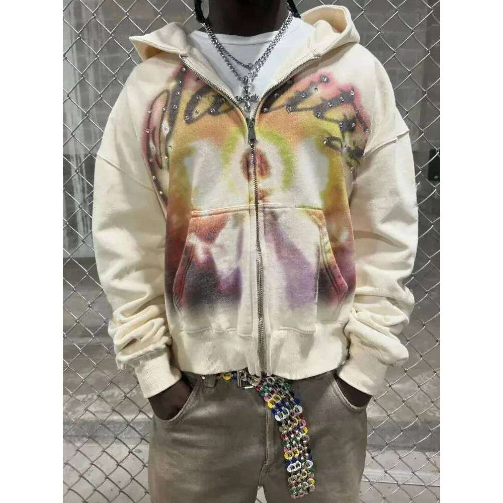 American Retro Autumn Winter High Street Design Cardigans Men And Women Harajuku Aesthetics Hooded Sweatshirt Jackets Z260314