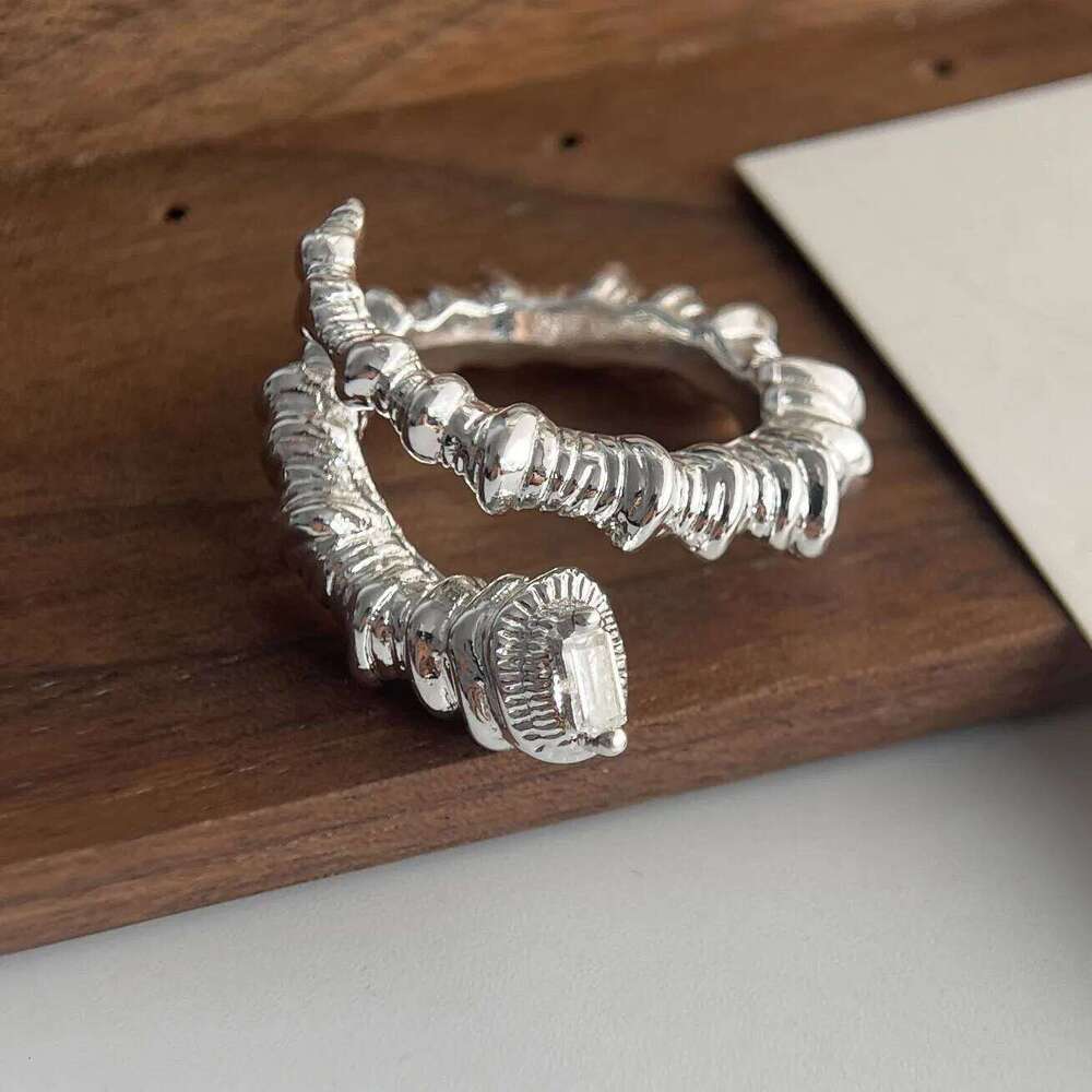 925 Sterling Silver Rings for Women Couple Minimalist Handmade Web Hollow Ring Fine Jewelry Gift Prevent Allergy H260312