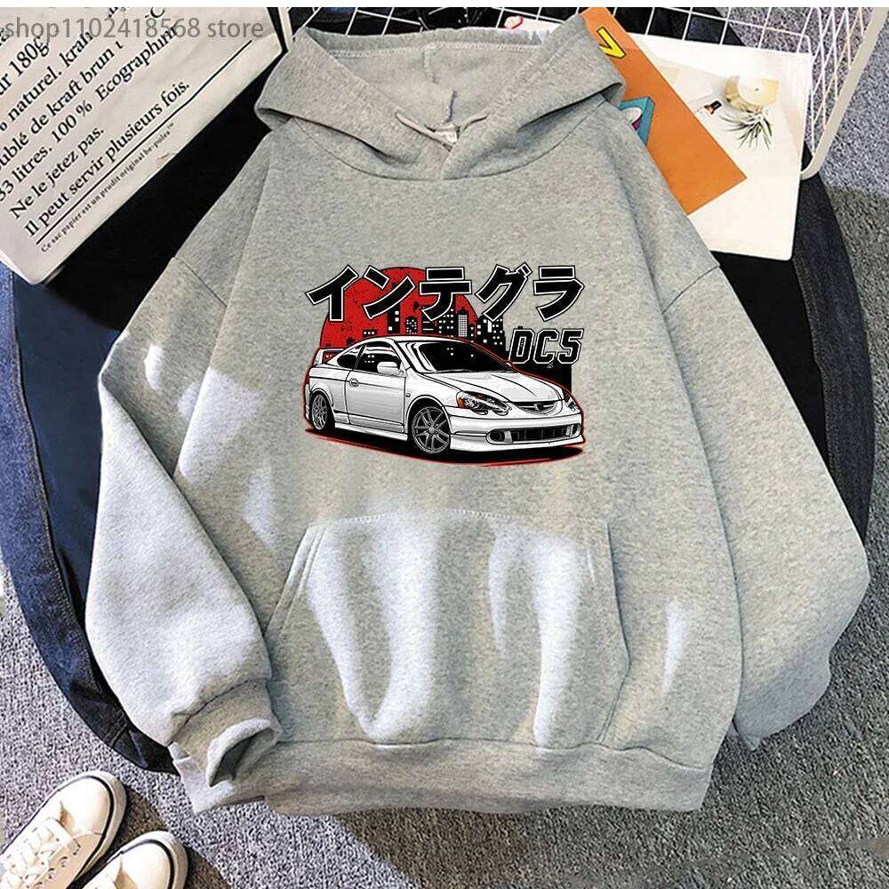 JDM Integra DC5 Type R Hoodie Fashion Men Initial D Graphic Sweatshirts Unisex Pullovers Oversized Japanese Streetwear Women Z260315