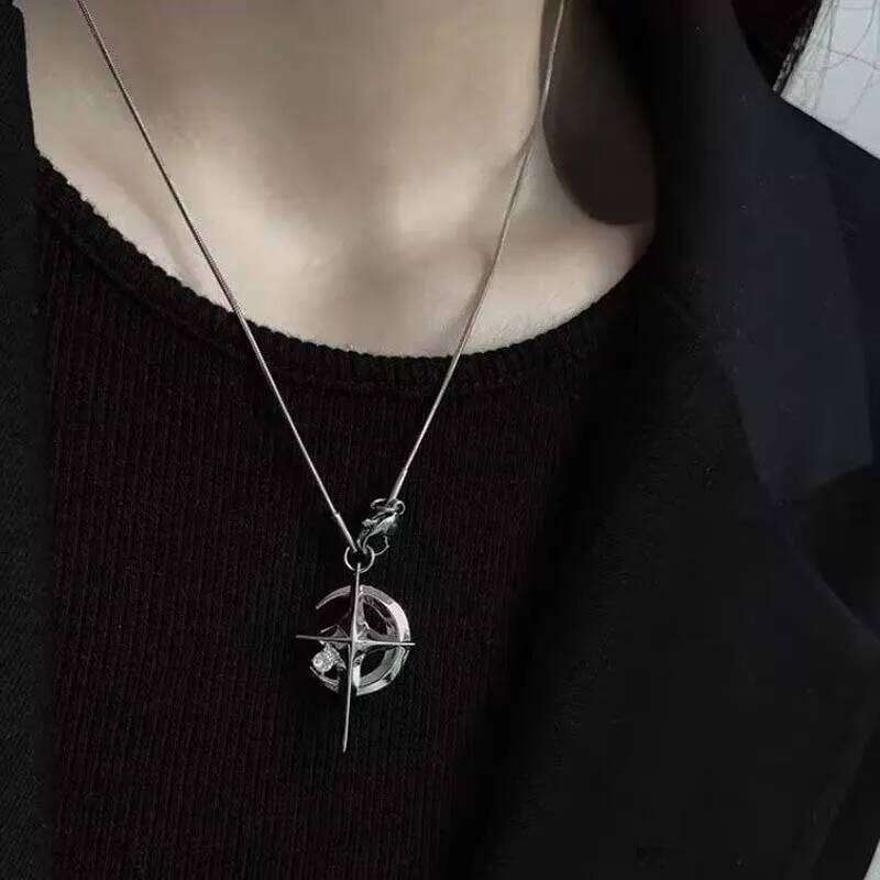 Fashion Shine Crystal Star Pendants Necklace for Girl Women Chains Personality Aesthetic Design Choker Y2K Jewelry Gift H260312