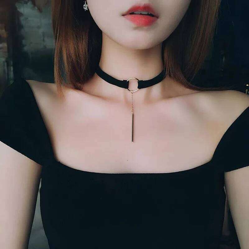Korean Fashion Velvet Choker for Women Vintage Sexy Lace Necklace with Pendants Gothic Girl Neck Jewelry Accessories H260312