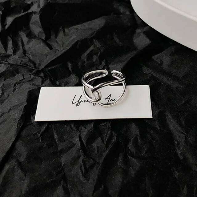 Minimalist 925 Sterlign Finger Rings Charm Women Girl Thai Silver Jewelry New Fashion Cross Twining Handmade Ring H260312