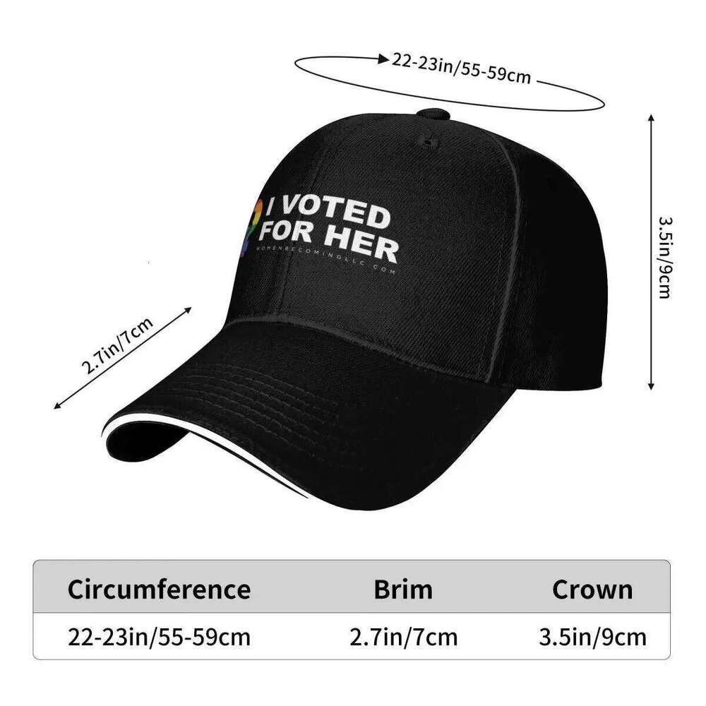I Voted for Her - White Text Baseball Cap fashionable men's big size hat Hats For Men Women's Z260313