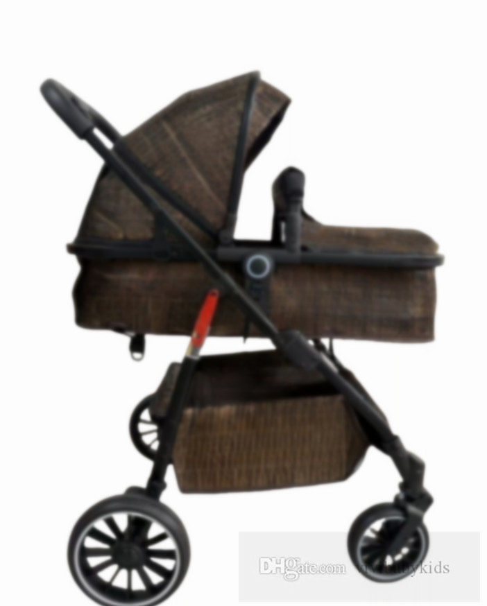Designer Lightweight Baby letter jacquard Stroller 2 In 1 Portable High Landscape Reversible Mom Travel Pram Luxury Infant birthday gift S5345
