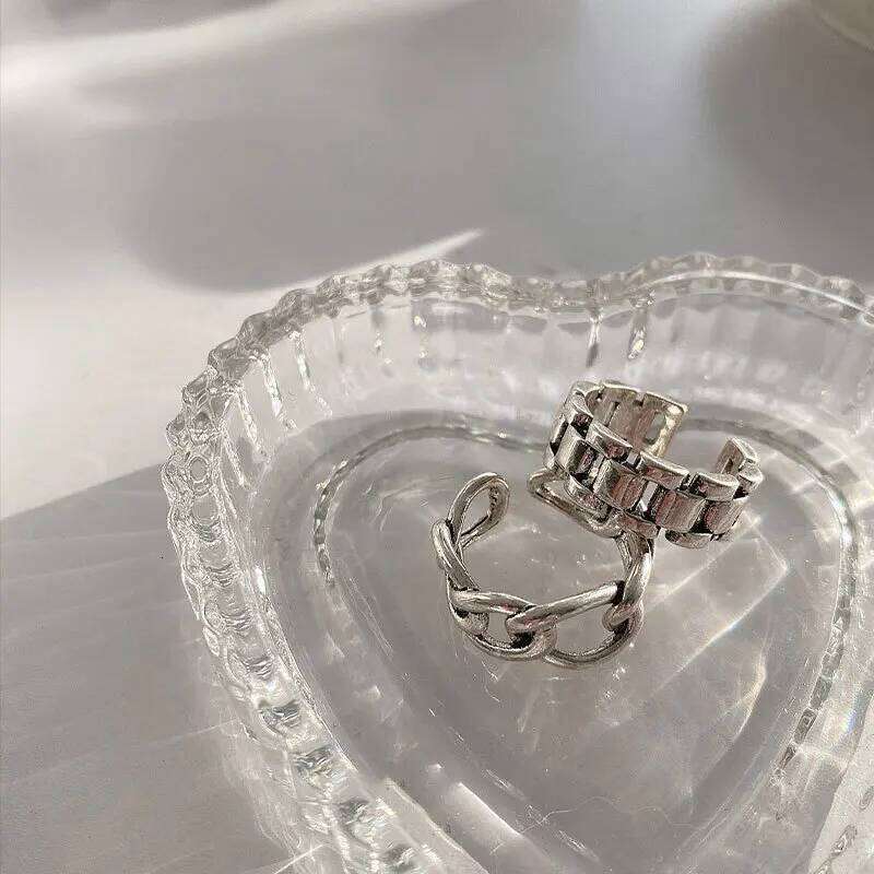 VENTFILLE 925 Sterling Silver Finger Rings New Fashion Creative Cross Hollow Chain Geometric Party Jewelry Gifts H260312