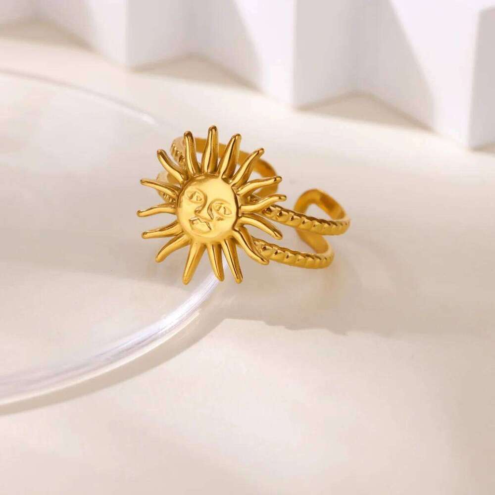 Gold Color Anillos Stacked Multiple Flowers Rings Elegant Women Stainless Steel Shell New Ring Jewelry Wedding Birthday Dainty H260312
