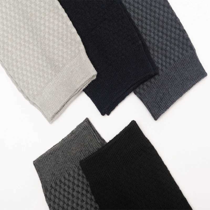 New 5Pairs Men Bamboo Fiber Socks Classic Black Business Socks Summer Winter Casual Man Dress Sock Plus Size EU38-48 D260313