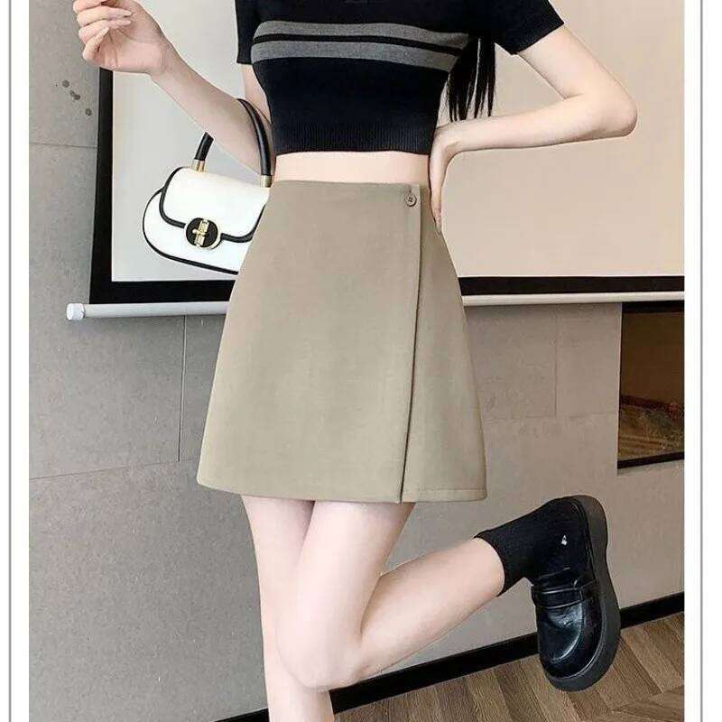 High-waisted Spring Summer New Style A-line Irregular Hip-covering Slimming Versatile Short Skirt Z260314