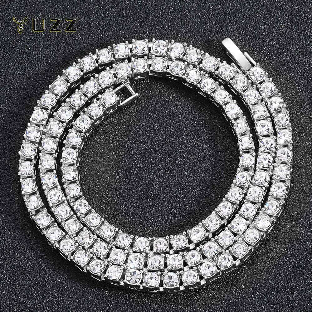 Hip Hop 5MM Chain Iced Out Necklace Men Fashion Silver Color Tennis Jewelry Chains Women 20inch Choker Punk Gift H260312