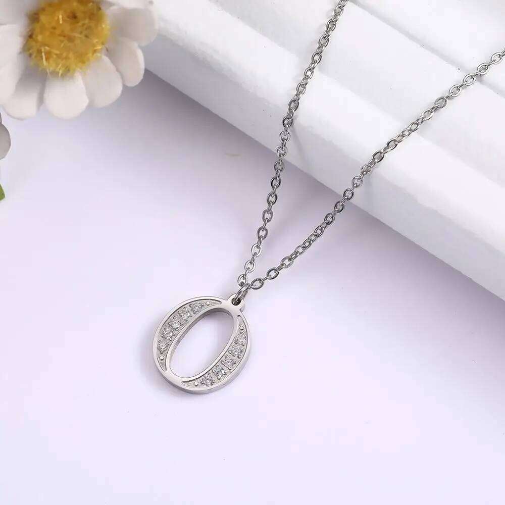 My Shape Letter A-Z Clear Zircon Stainless Steel Necklace for Girls Women Necklaces Alphabet Initials Pendant Choker Jewelry H260312