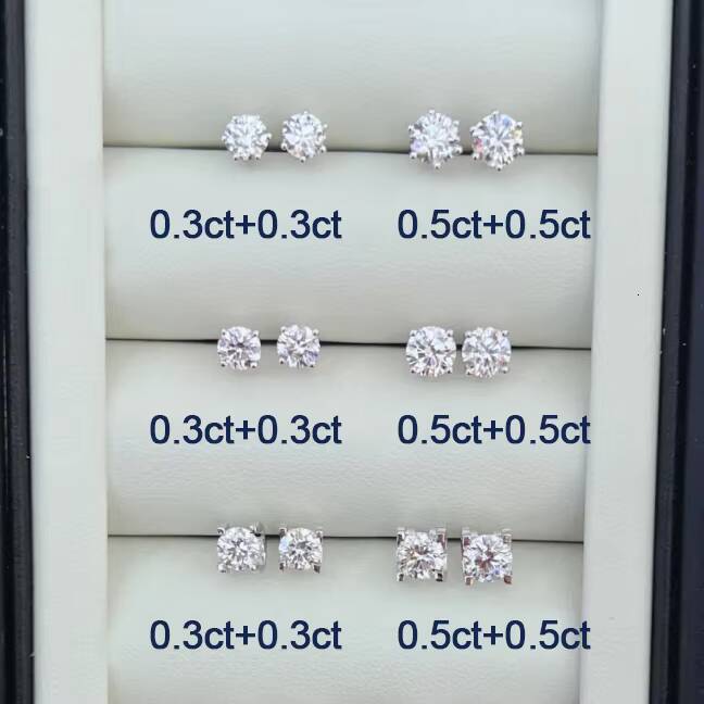14K Solid Gold Earrings 03ct 05ct Lab Grown Diamond Stud Earrings Luxury Jewelry with Lab CVD HPHT Diamonds